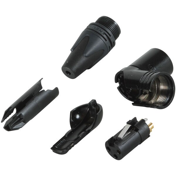 Main product image for Neutrik NC3FRX-B XLR Right Angle Female Black Gold 092-028